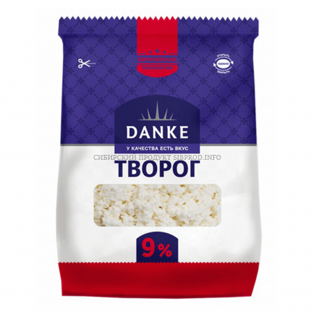 Творог пакет рассыпчатый DANKE 350гр 9%