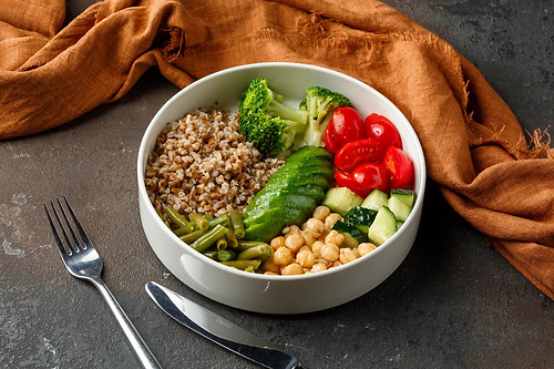 Боул с гречкой и овощами
