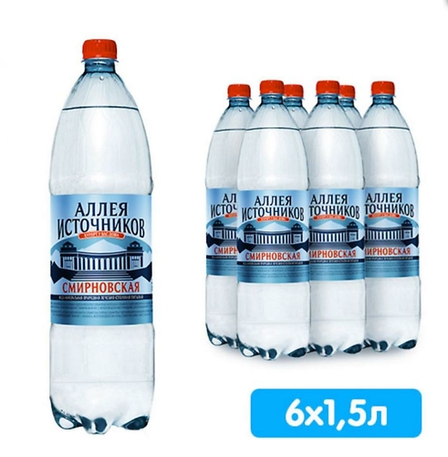 Смирновская Аллея источников, 1,5 л, 6 штук