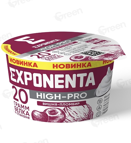 Exponenta напиток с выс. содержание белка с вкусом  вишня -пломбир 160гр